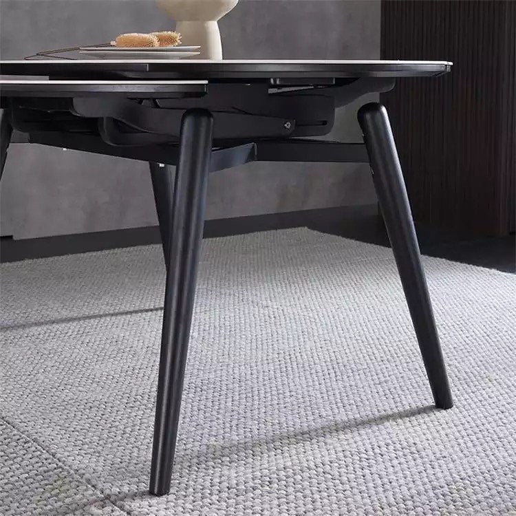4 Simple Legs Extendable Round Dining Table