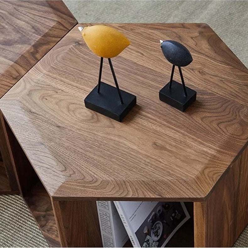 TIVRA Full Wood Hexano Nested Coffee Table