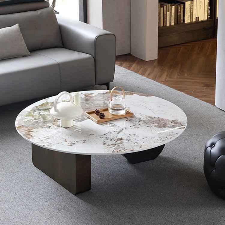 KILMA Wood Base Round Coffee Table