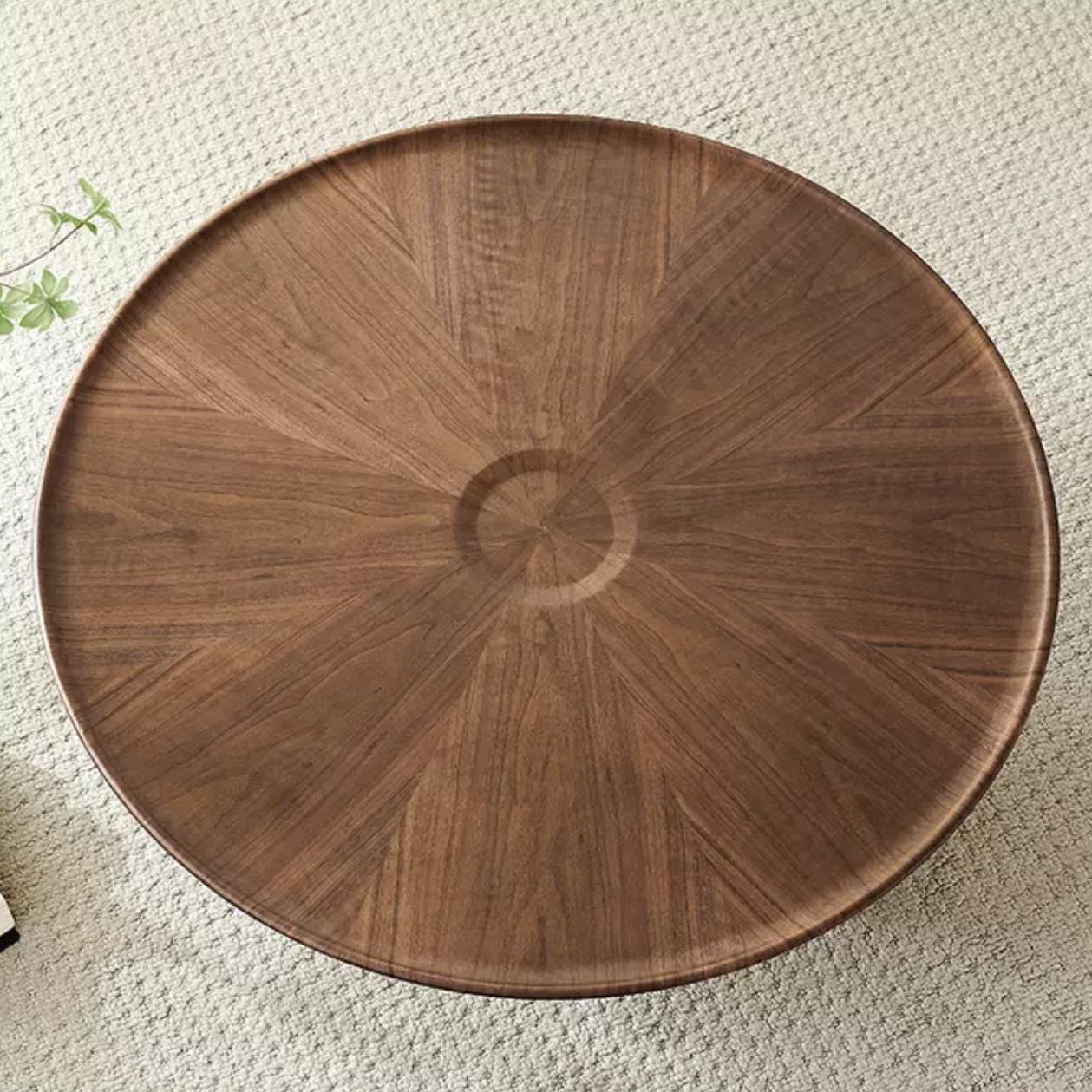 Wood & Steel Sphere Base Nested Round Coffee Table