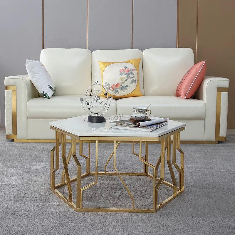 Hexagon Steel Frame Coffee Table