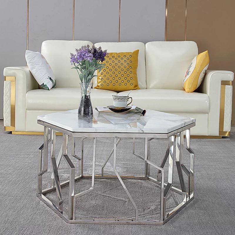 Hexagon Steel Frame Coffee Table