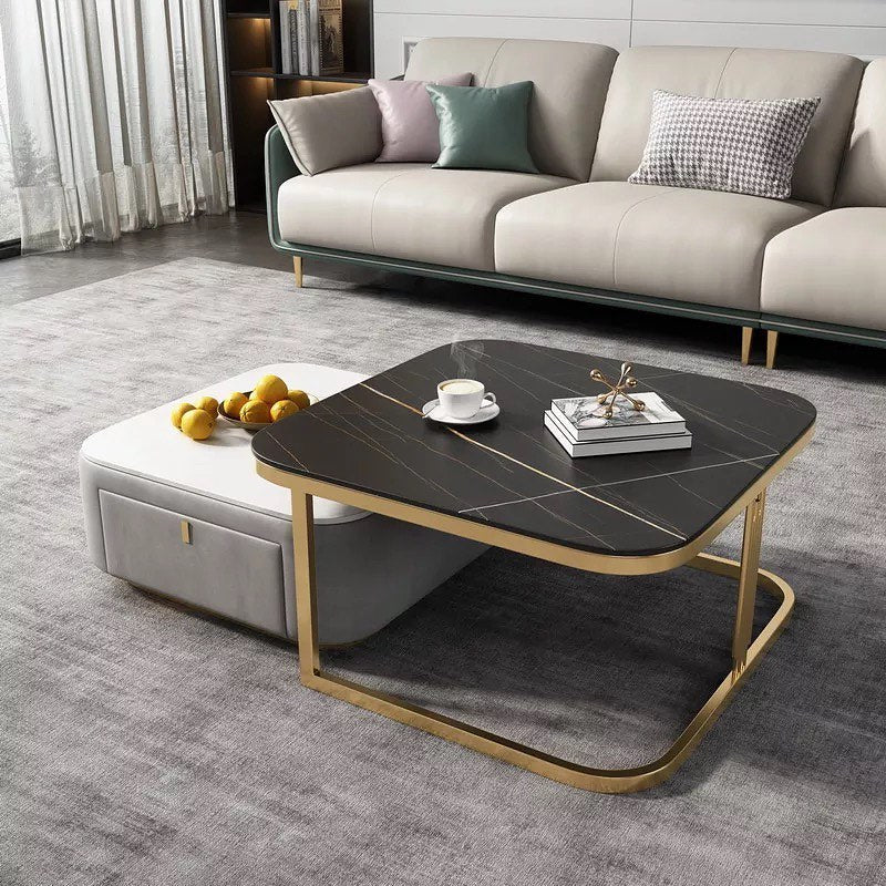 Double Nested Drawer Base Square Coffee Table