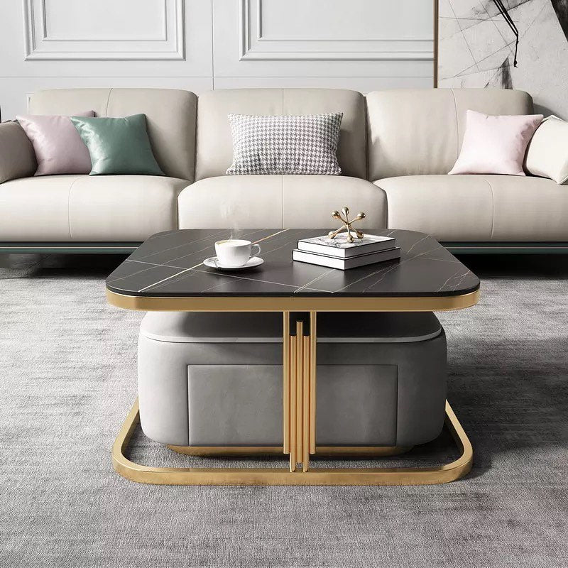 Double Nested Drawer Base Square Coffee Table