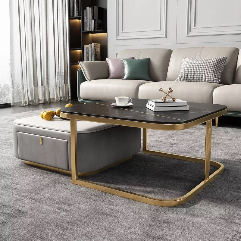 Double Nested Drawer Base Square Coffee Table