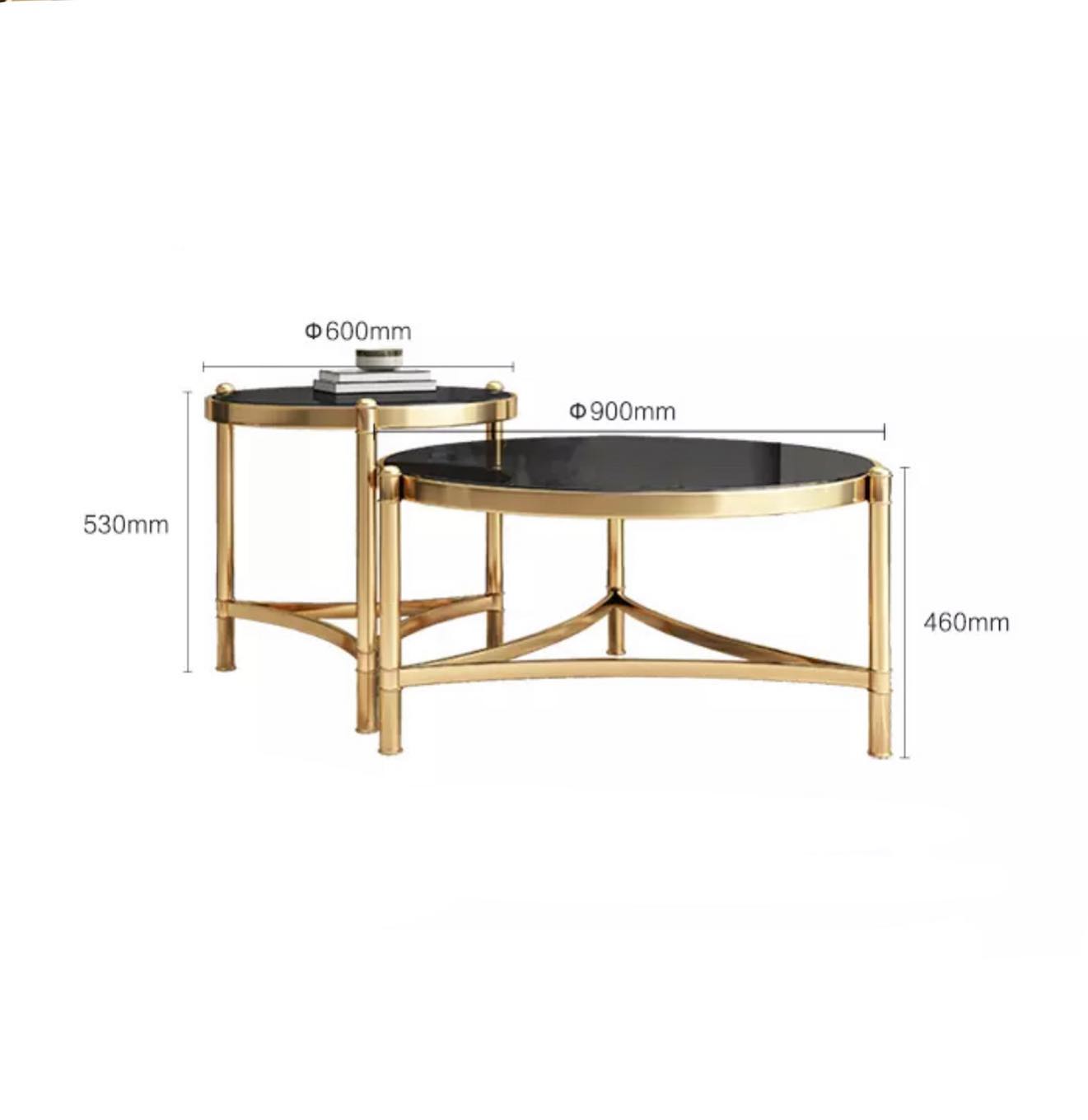 Floral Base Double Round Nested Coffee Table