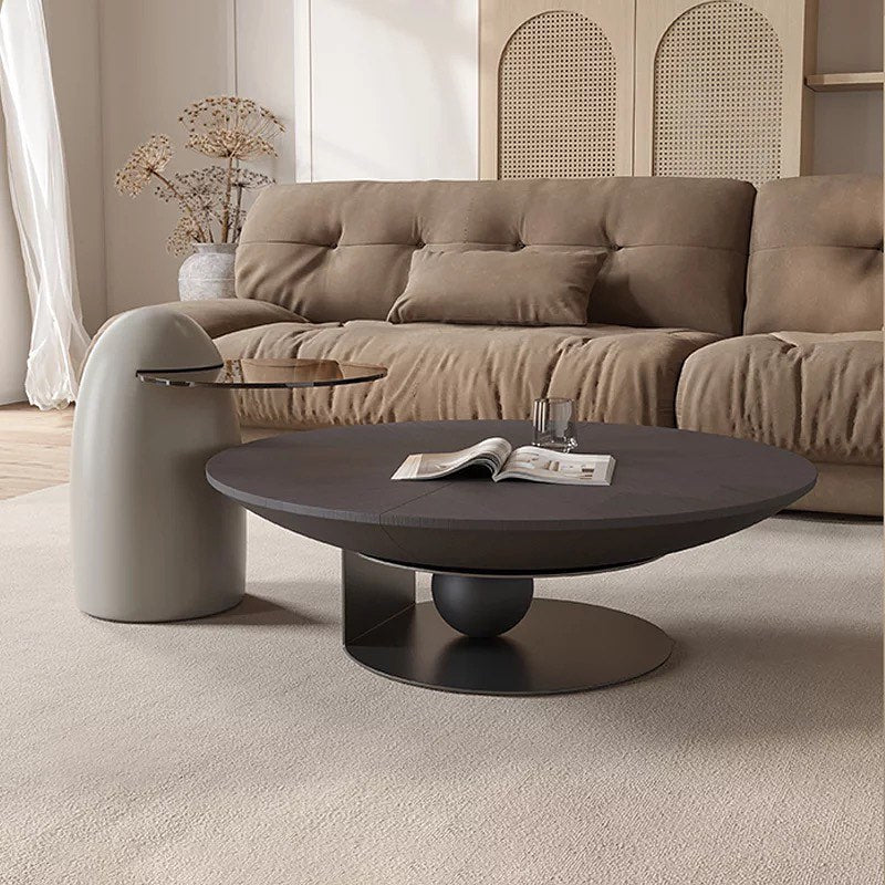 Little Sphere Base Round Coffee Table with Sugarloaf Side Table
