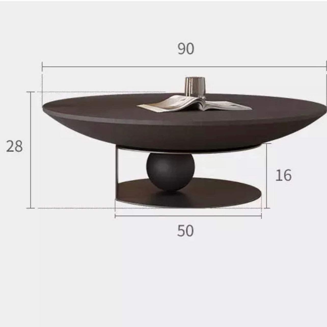 Little Sphere Base Round Coffee Table with Sugarloaf Side Table