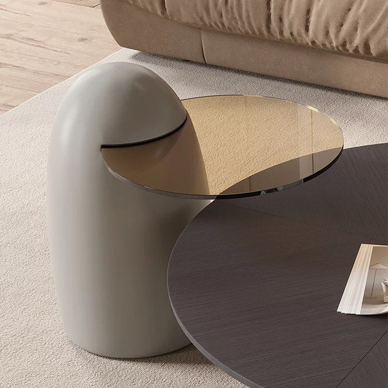 Little Sphere Base Round Coffee Table with Sugarloaf Side Table