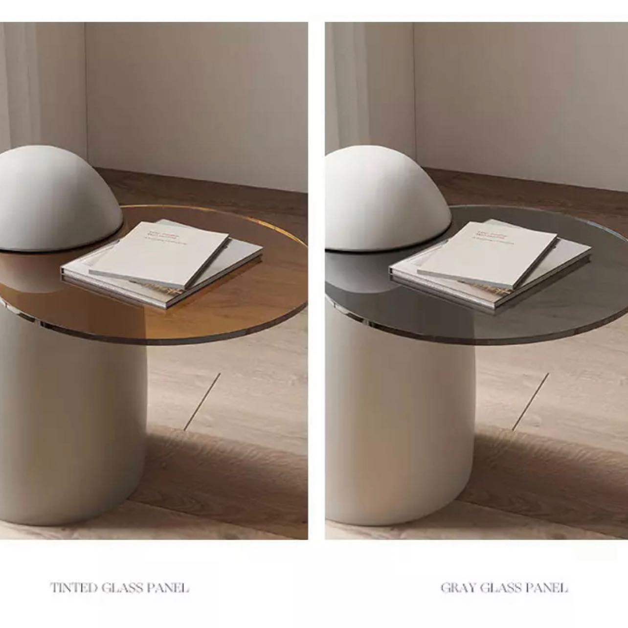 Little Sphere Base Round Coffee Table with Sugarloaf Side Table