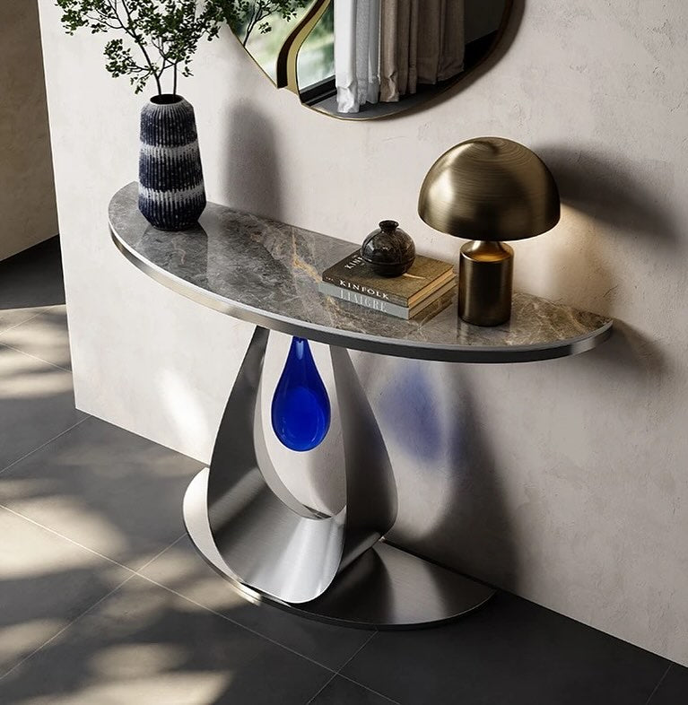 Blue Drop Base Console Table