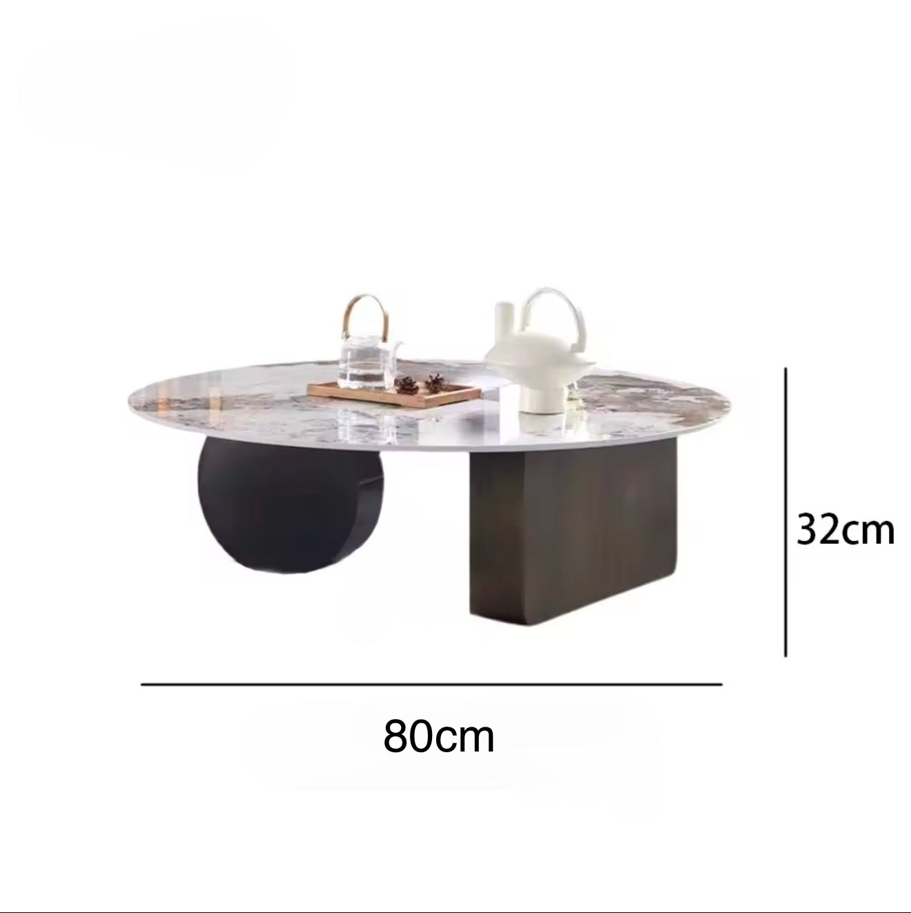 KILMA Wood Base Round Coffee Table