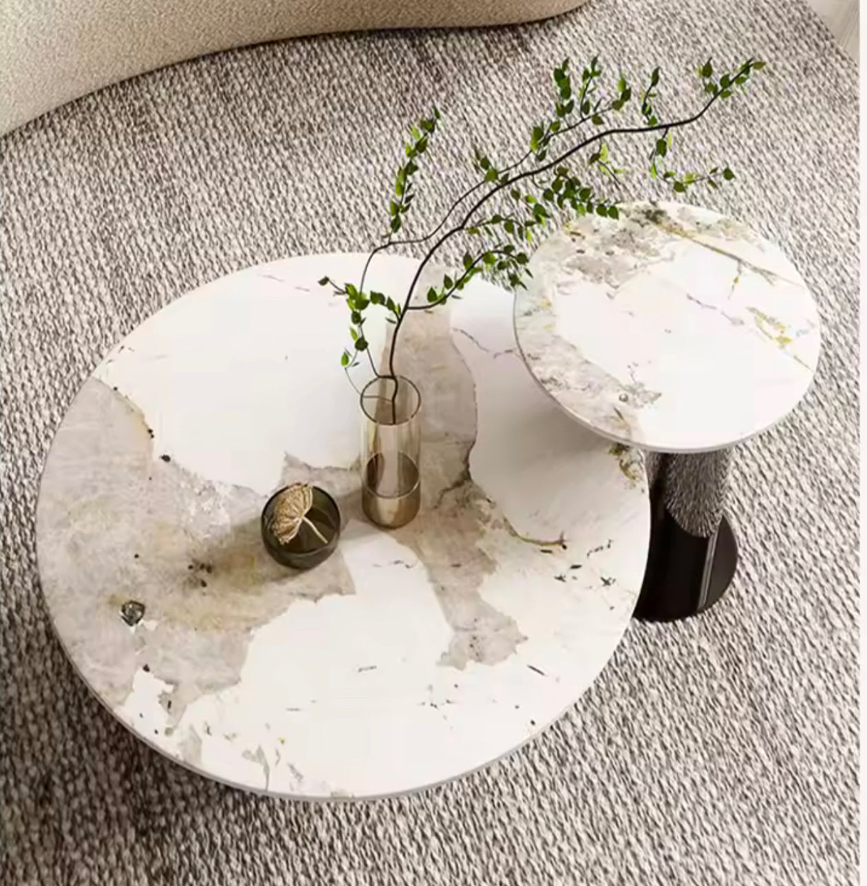 KILMA Wood Base Round Coffee Table