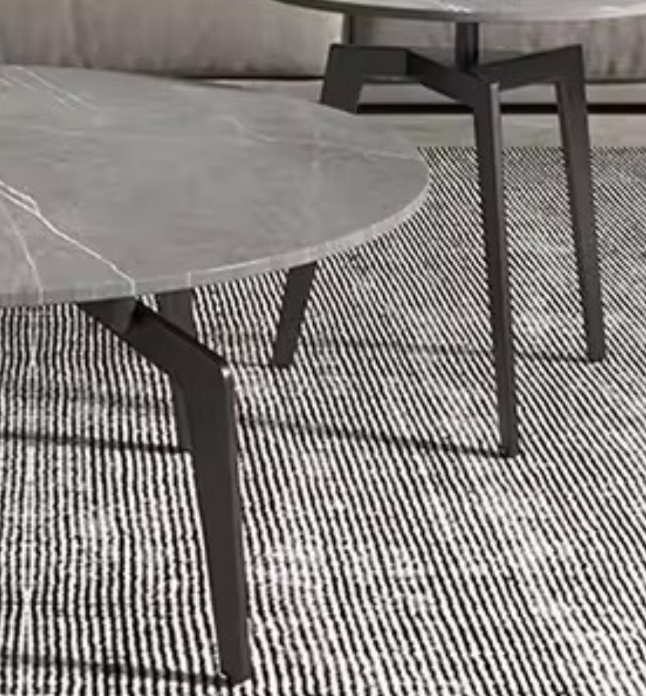 ZINDI Crow Base Round Double Nested Coffee Table