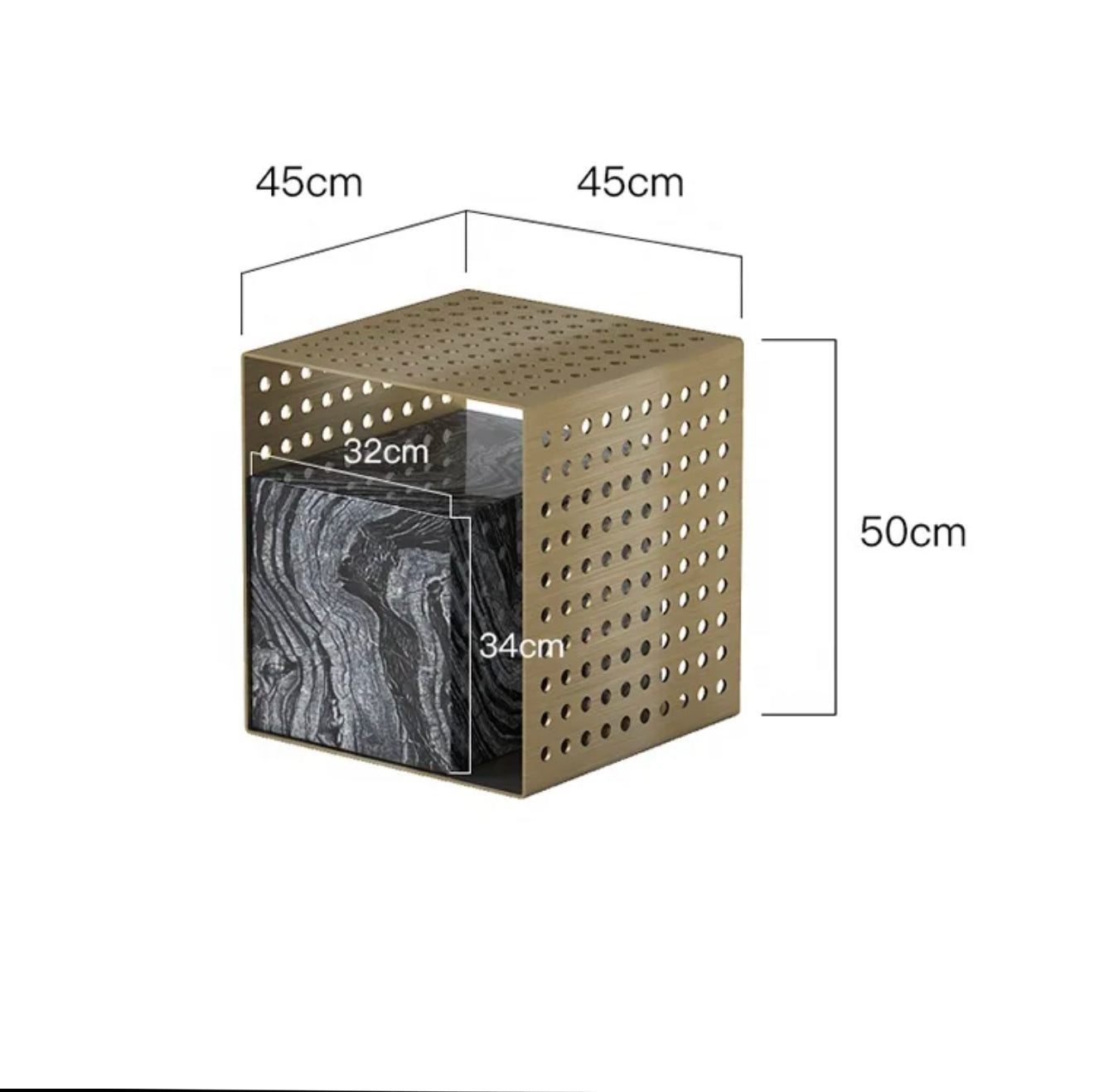 KOMAN Stone Steel Rectangular Coffee Table