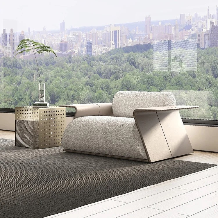 KOMAN Stone Steel Rectangular Coffee Table