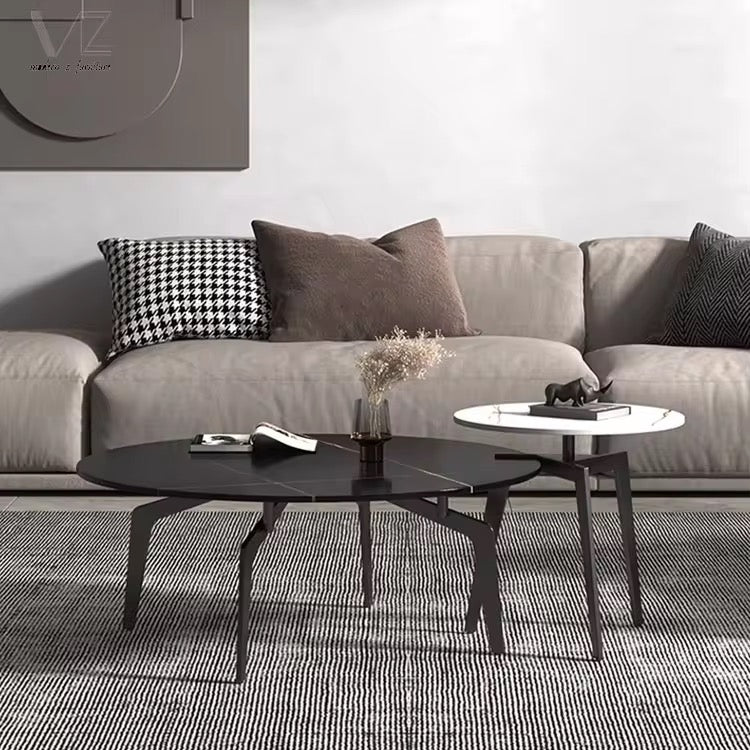 ZINDI Crow Base Round Double Nested Coffee Table