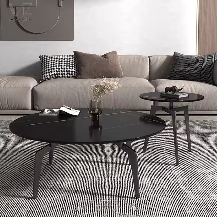 ZINDI Crow Base Round Double Nested Coffee Table