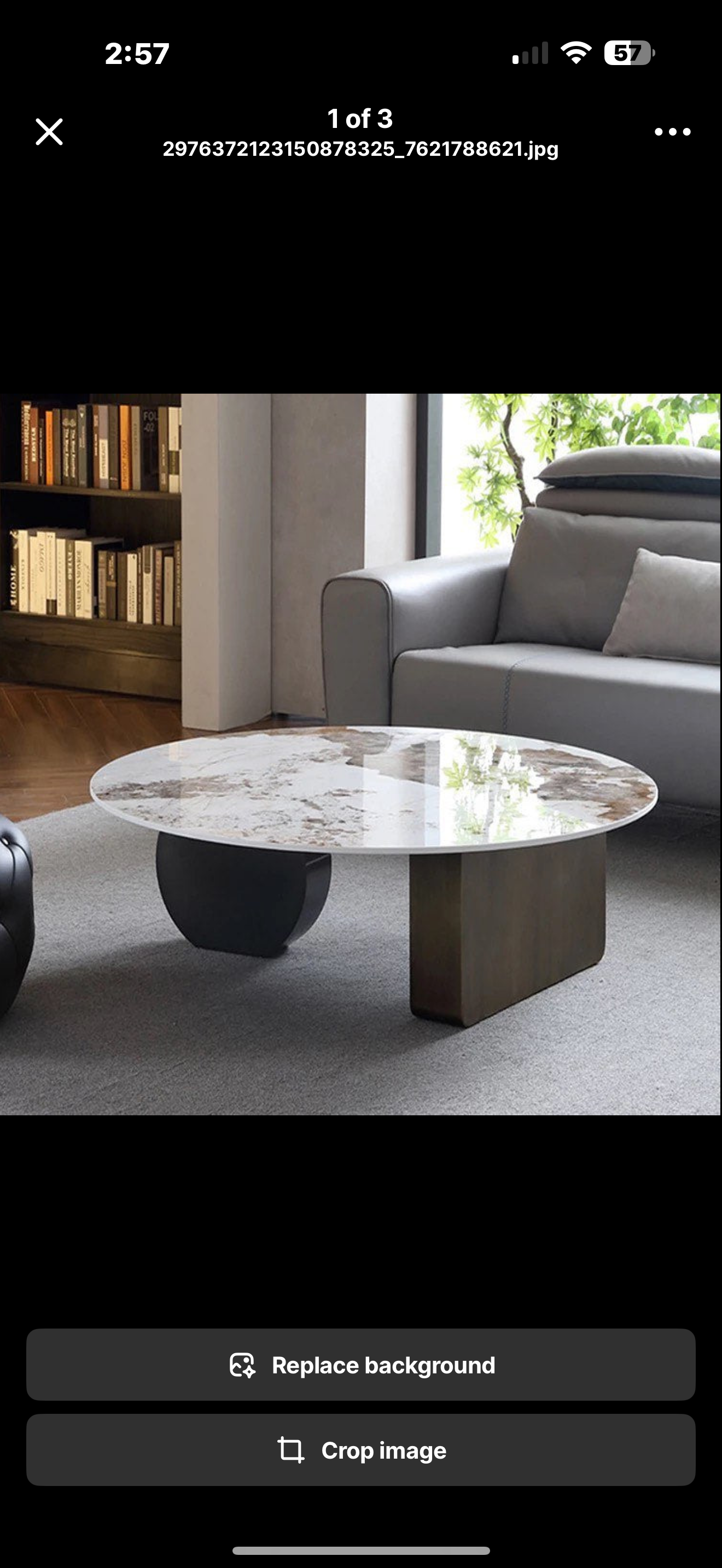 KILMA Wood Base Round Coffee Table