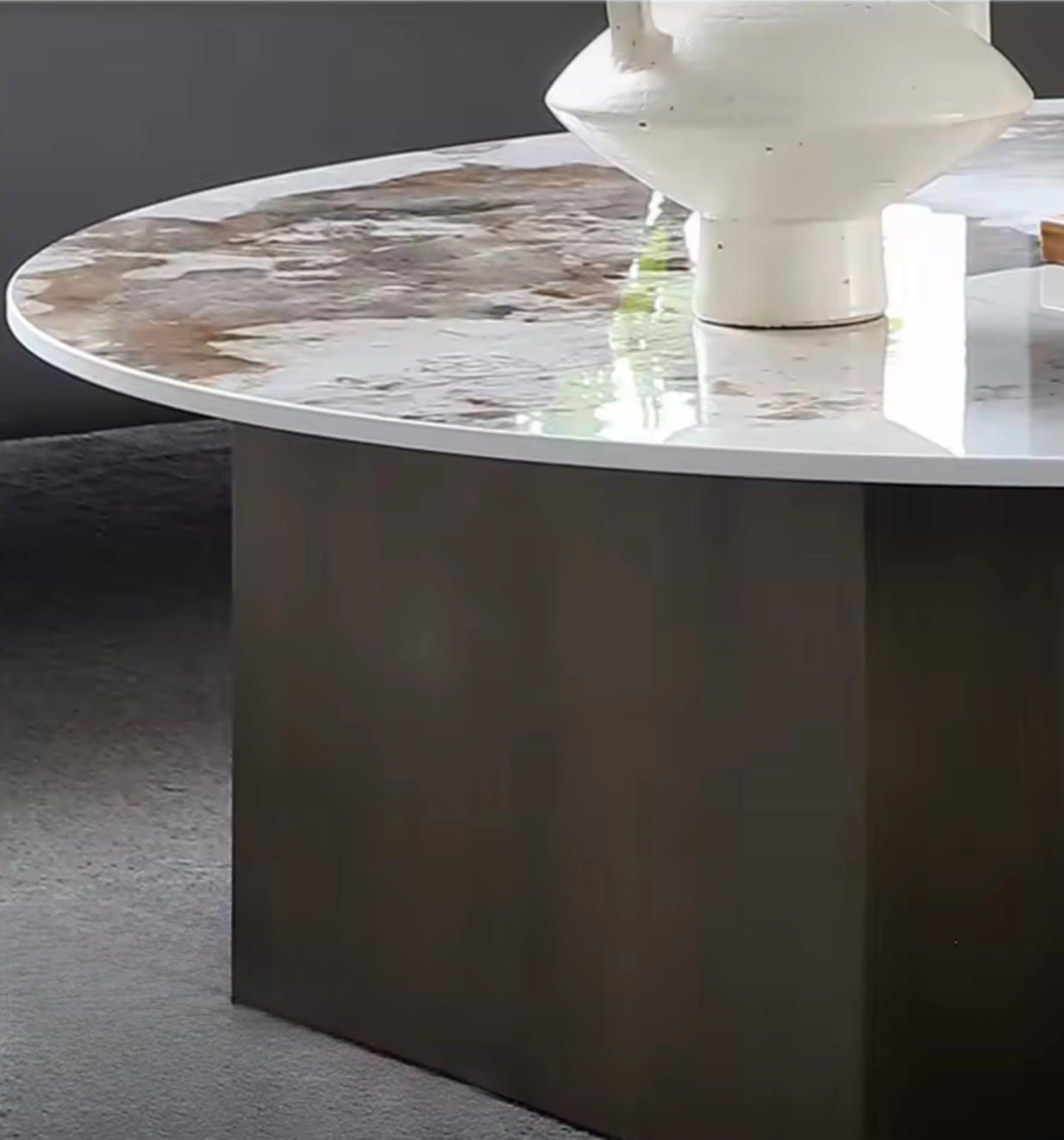 KILMA Wood Base Round Coffee Table