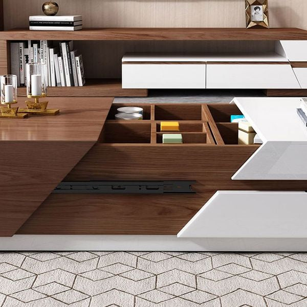 Modern Chic 51" Extendable Coffee Table With Storage Sliding Top Coffee Table Manufactured Wood In White & Walnut