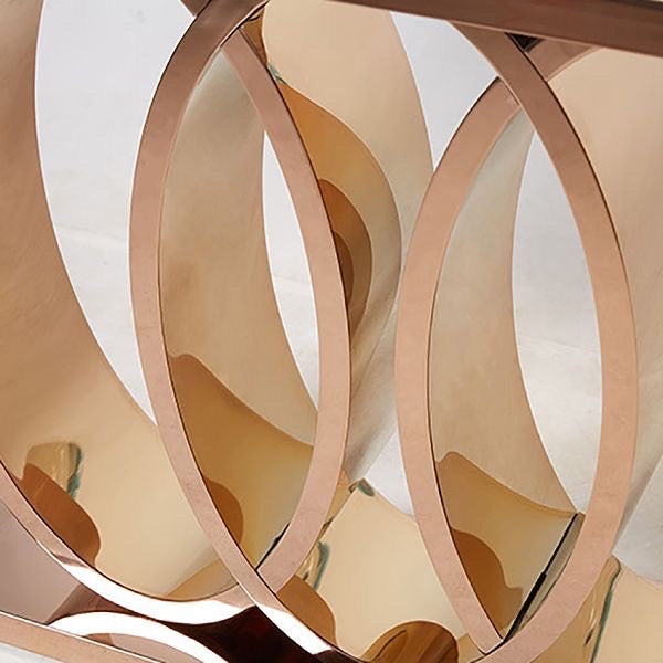 Modern Luxury Olympic Base Console Table With Marble Top & Stainless Steel Base