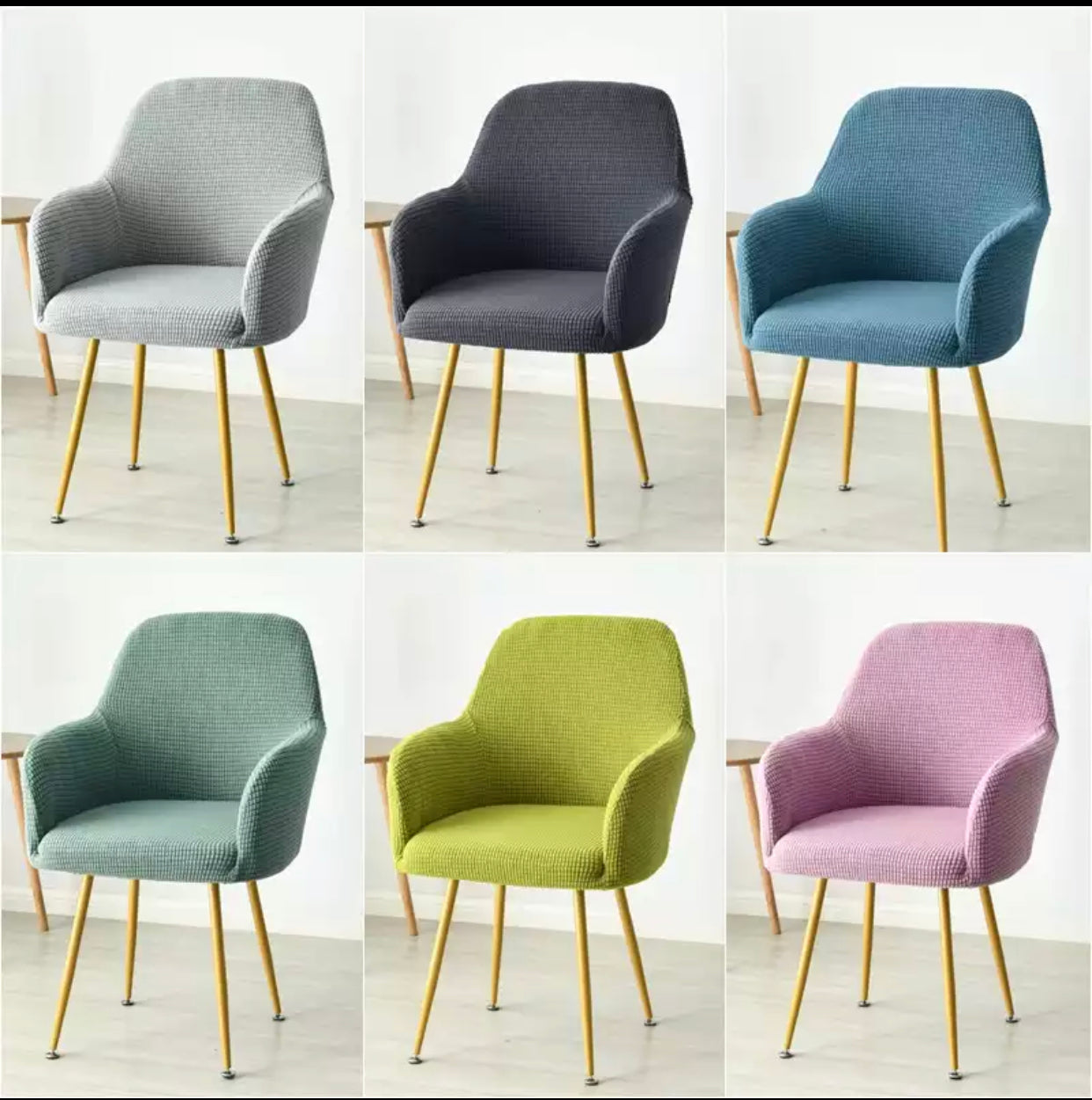 Colorful high quality fabric dining chair black/gold leg