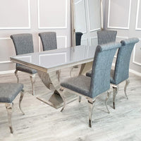VINOO Half Circle Steel Base Dining Table