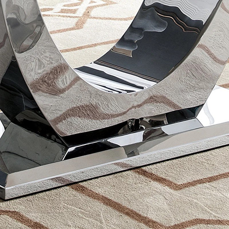 VINOO Half Circle Steel Base Dining Table