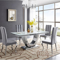 VINOO Half Circle Steel Base Dining Table