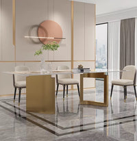 KILIA Double Pillar Steel Base Dining Table
