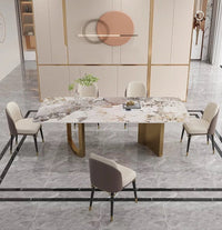 KILIA Double Pillar Steel Base Dining Table