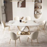 SAMOO Angled Pillar Base Dining Table