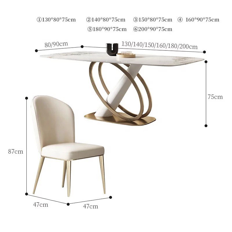 SAMOO Angled Pillar Base Dining Table