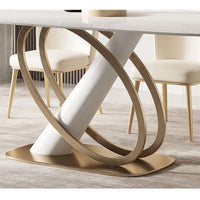 SAMOO Angled Pillar Base Dining Table