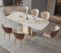 SIKA Stone Steel Pillar base Dining Table