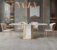 SIKA Stone Steel Pillar base Dining Table