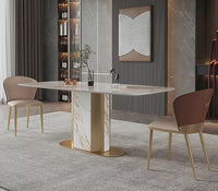SIKA Stone Steel Pillar base Dining Table