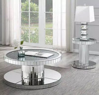 MIRA Full Mirror Round Double Nested Coffee Table