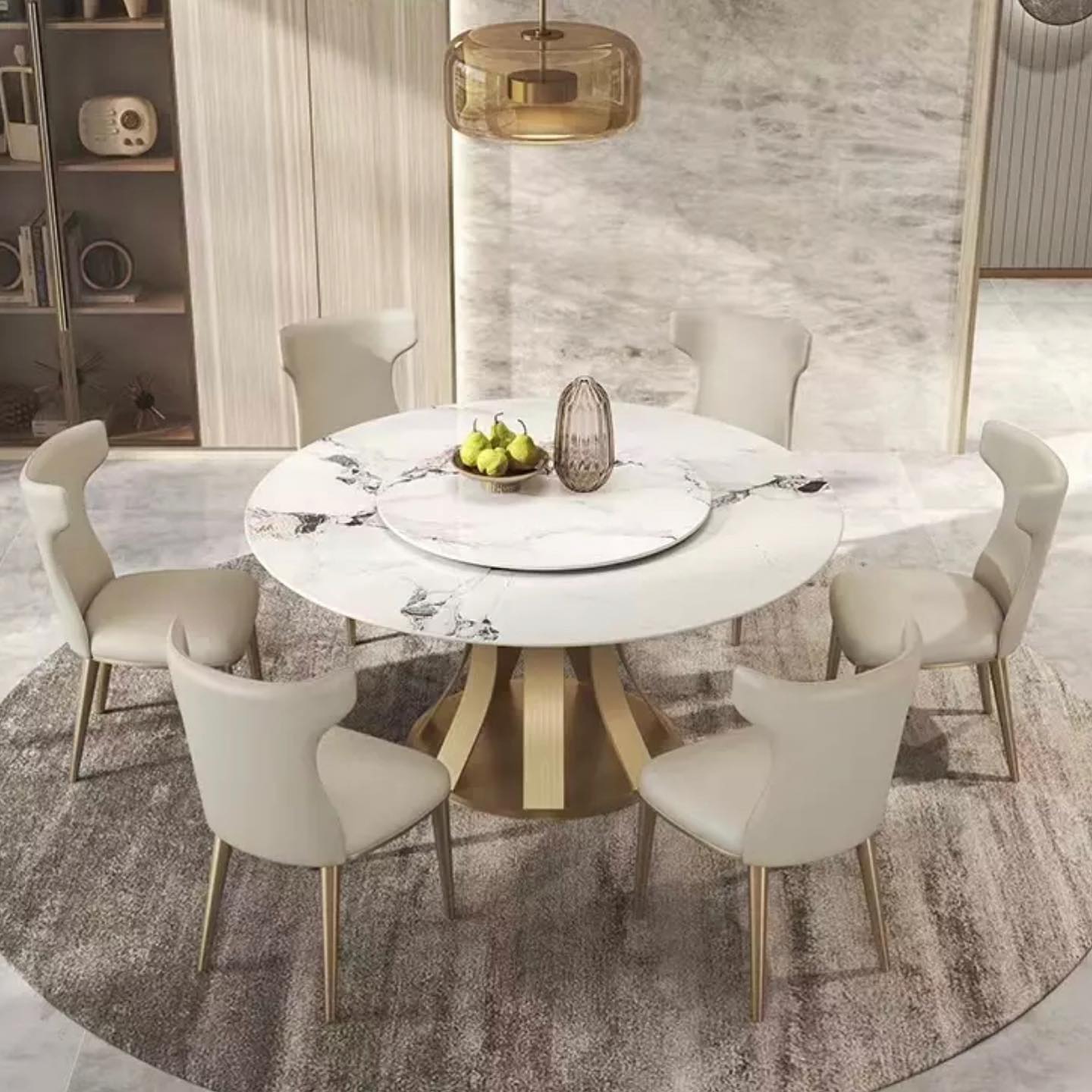 ZIKI Curvy Stripy Round Dining Table