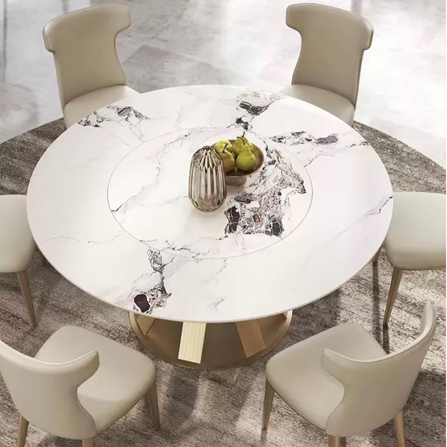 ZIKI Curvy Stripy Round Dining Table