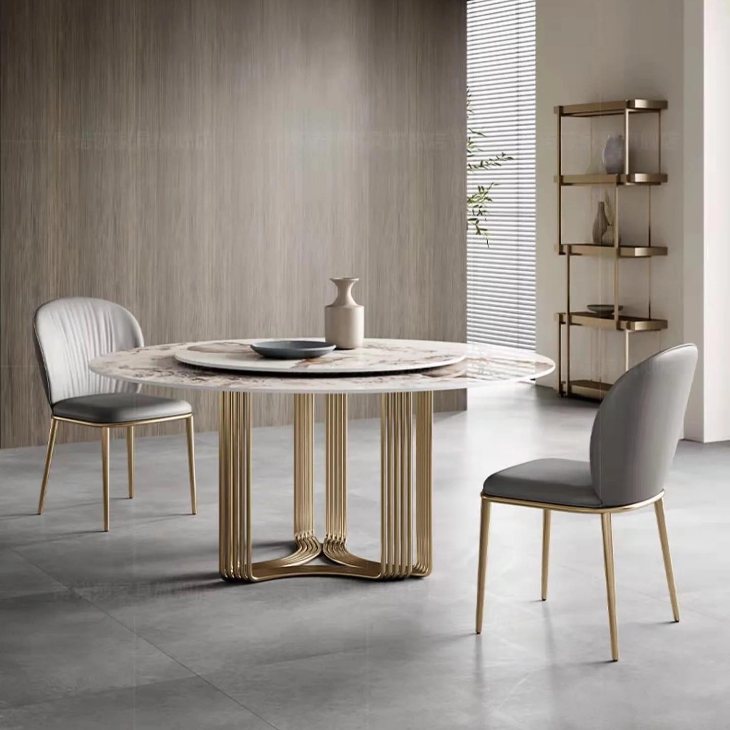 ZOLO Stripy Wavy Base Round Dining Table