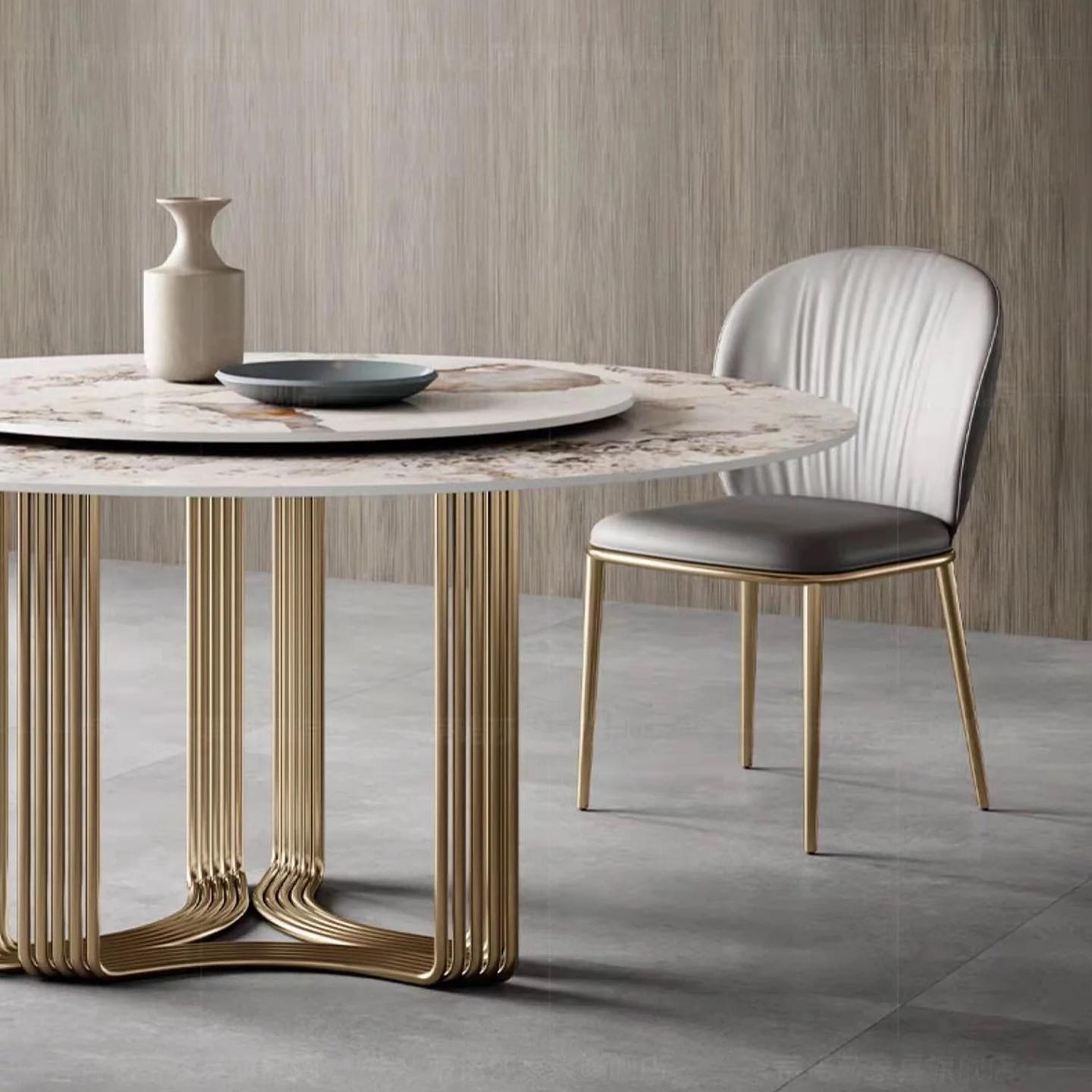 ZOLO Stripy Wavy Base Round Dining Table