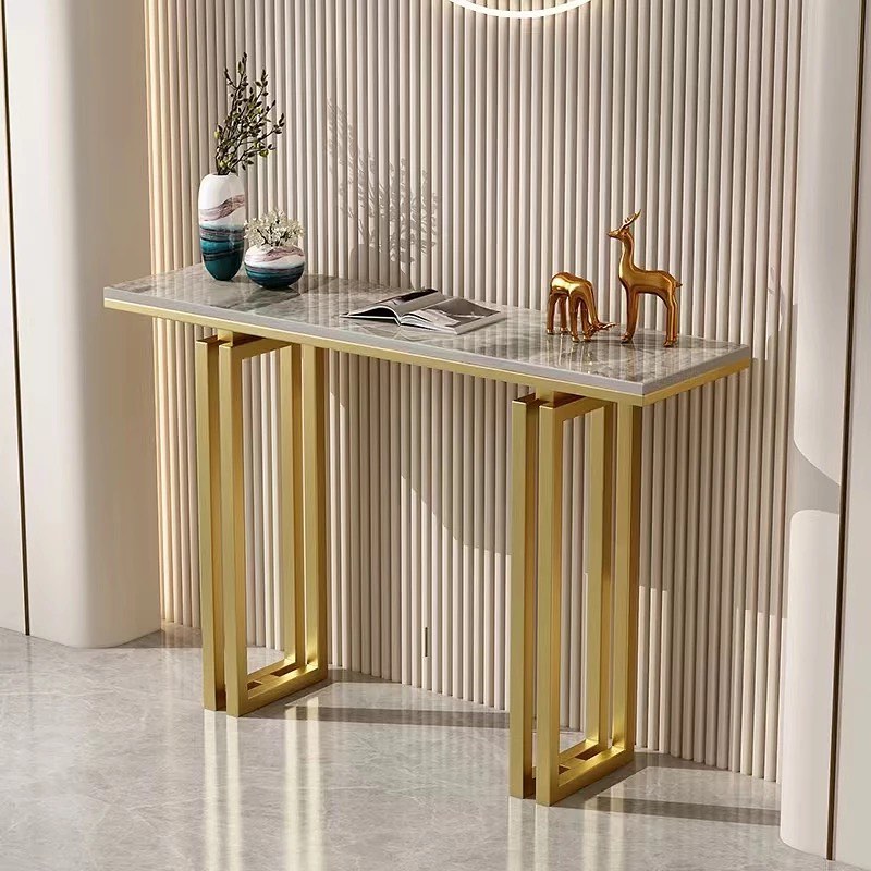 Double Layer Square Base Console Table