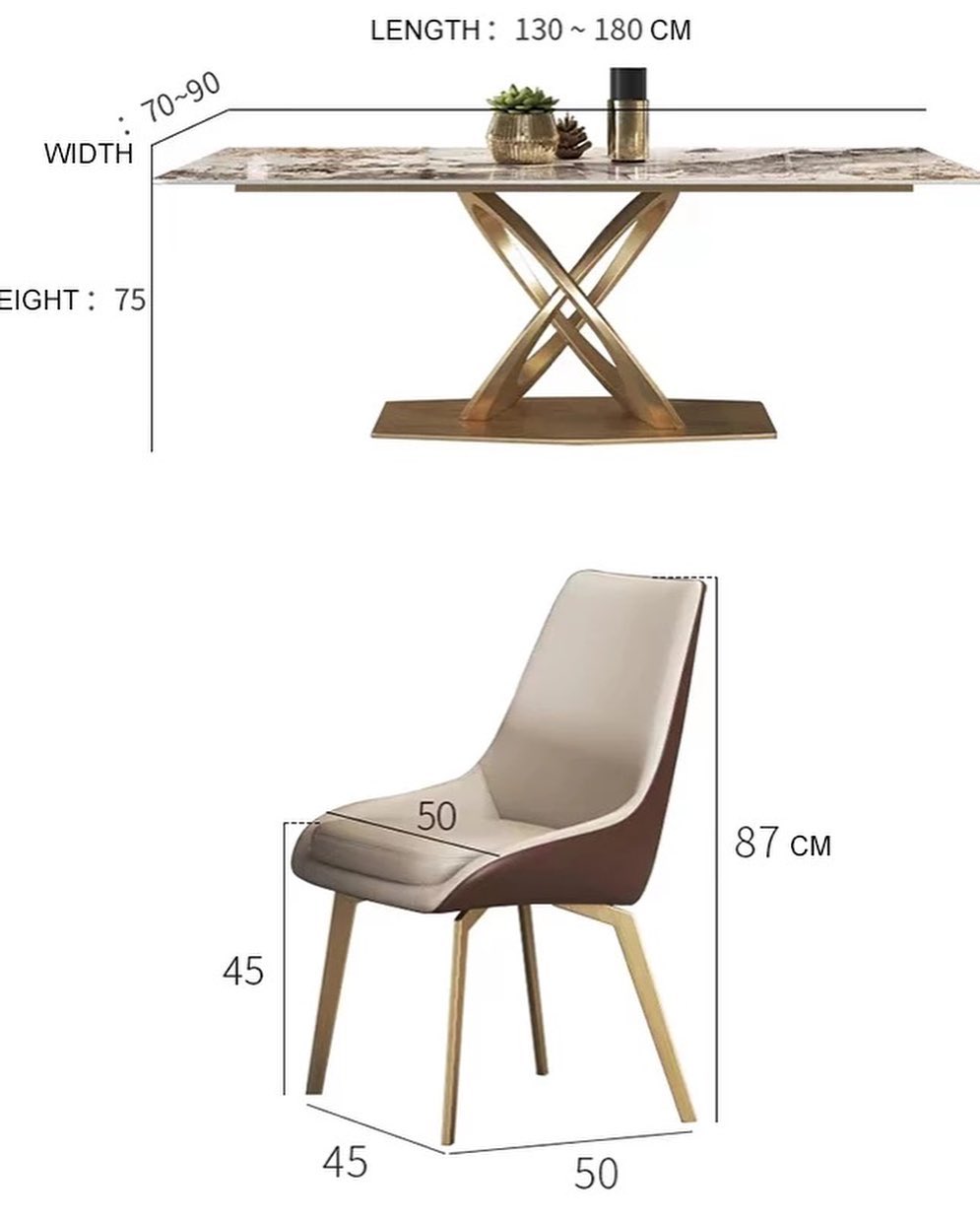 KIZO Steel Base Dining Table