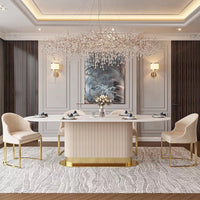 LIPO Stripy Oval Base Dining Table