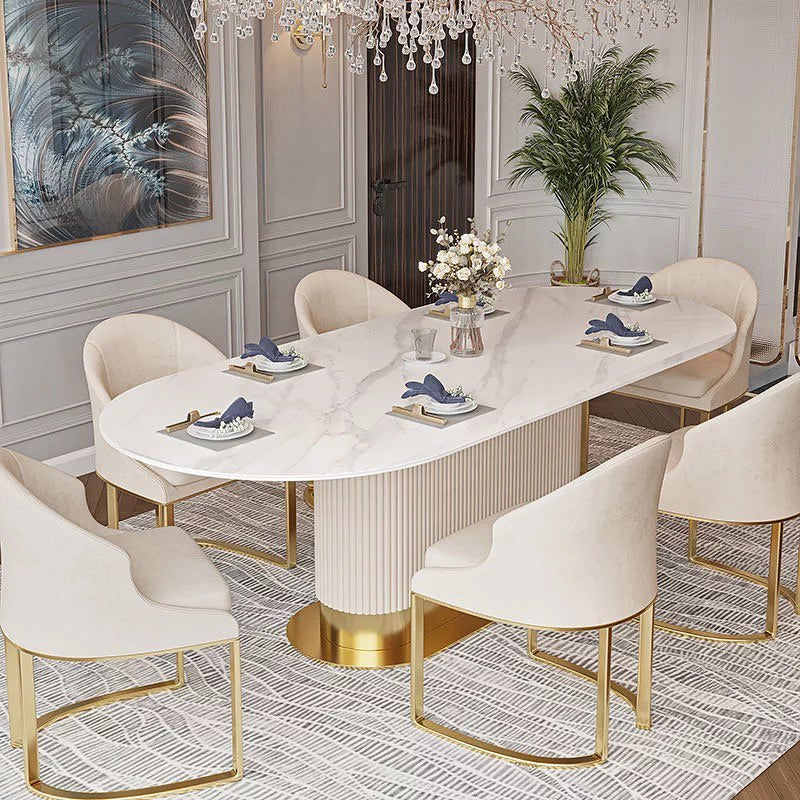 LIPO Stripy Oval Base Dining Table
