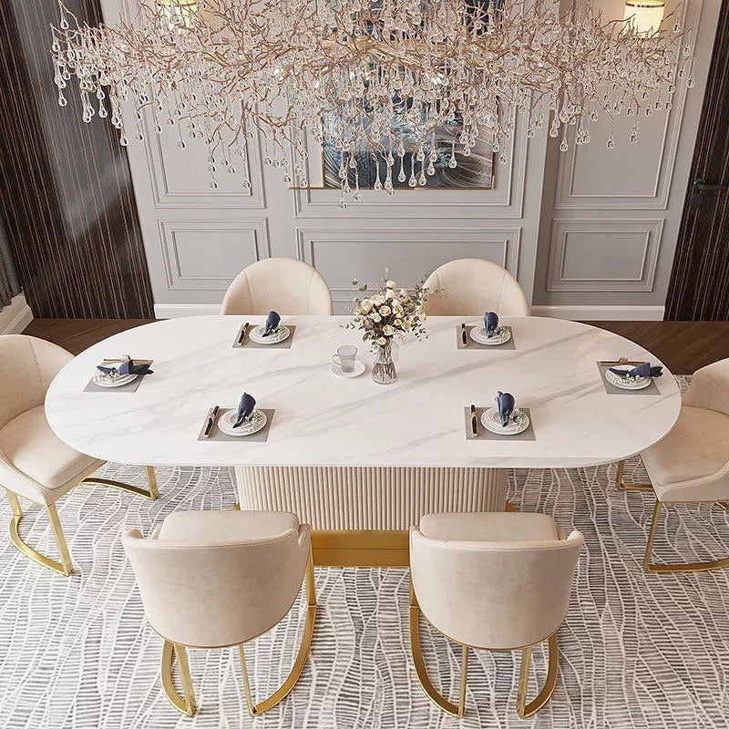 LIPO Stripy Oval Base Dining Table