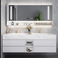 Full Stone Top Double Drawer Base Vanity