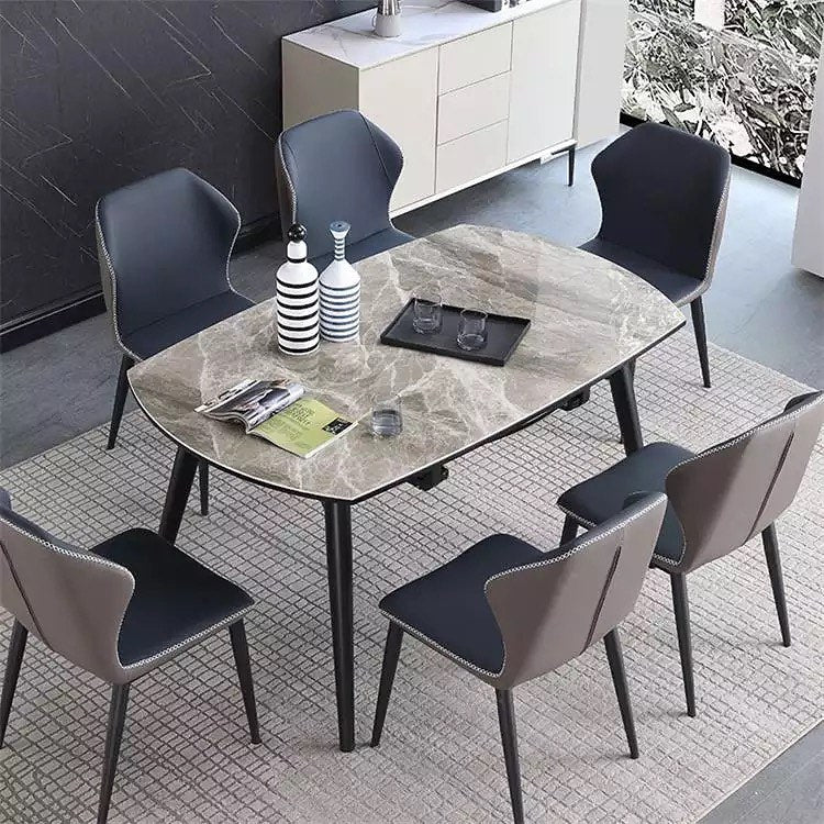 4 Simple Legs Extendable Round Dining Table